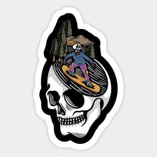 Snowboard skull Sticker